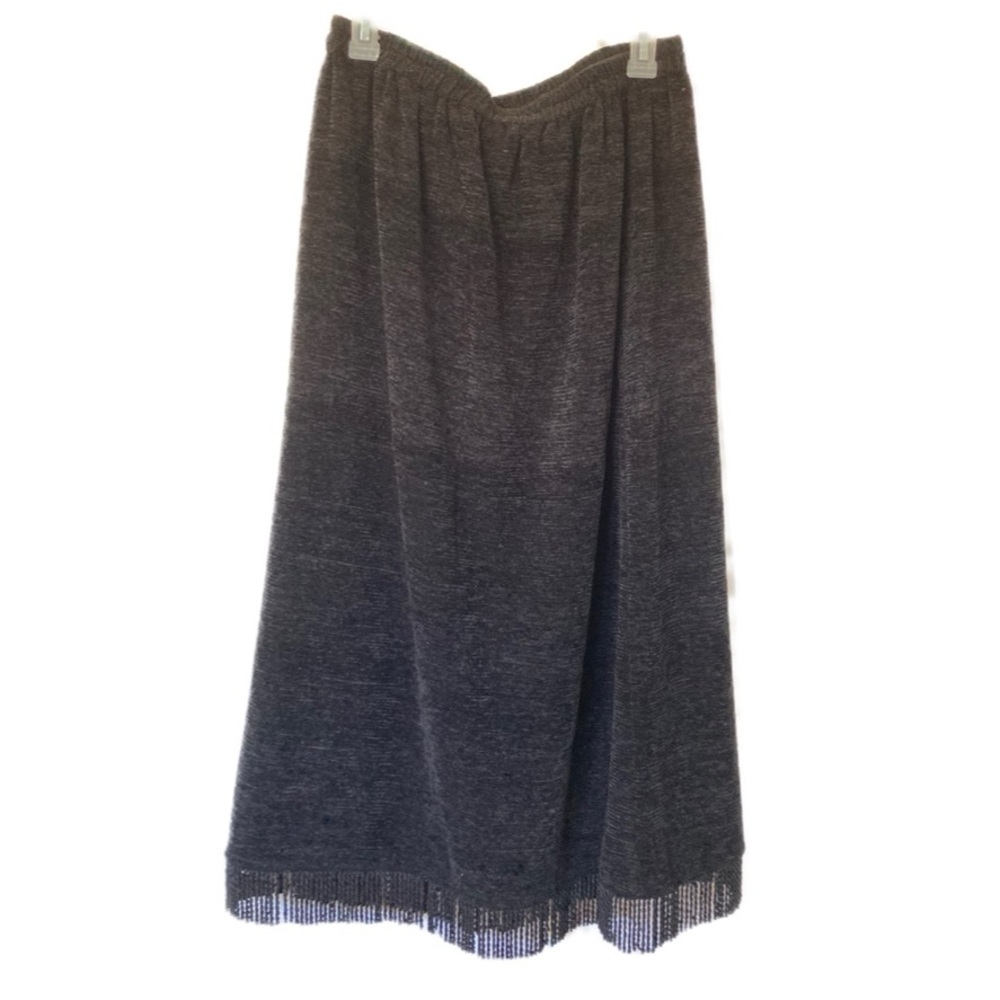 Elegant Black Fringe Skirt